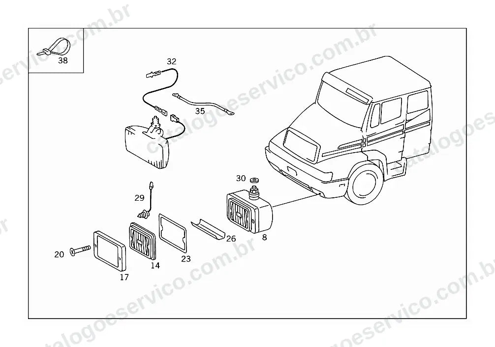 Vista explodida do Catálogo de Peças Mercedes-Benz L 1618 e L 1718 (3)
