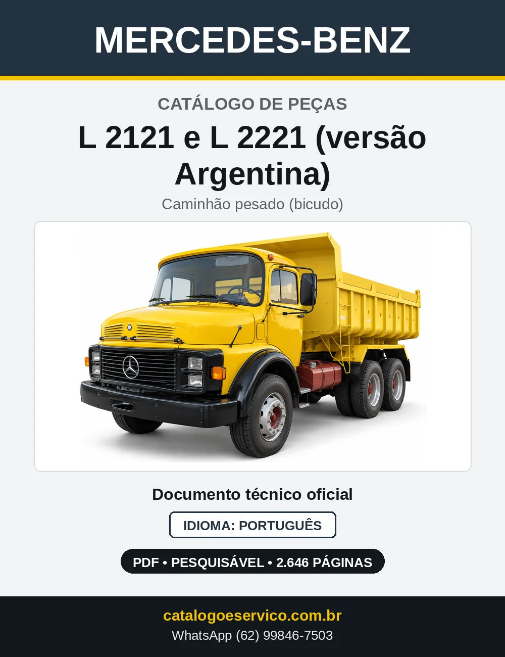 Capa do Catálogo de Peças Mercedes-Benz L 2121 e L 2221 (versão Argentina)