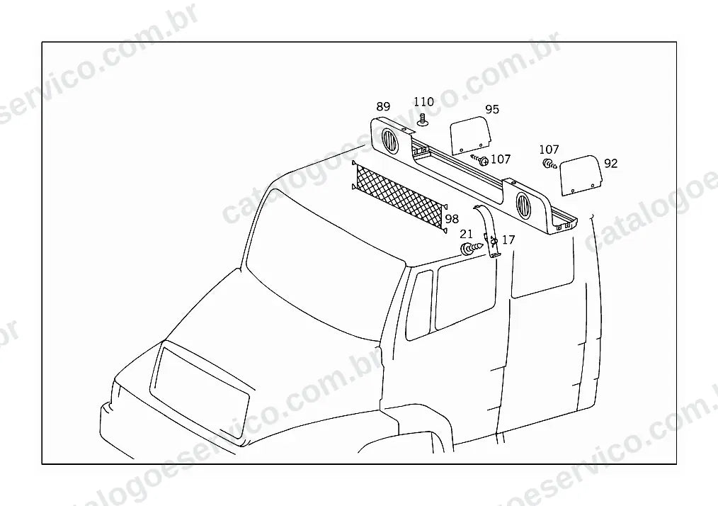 Vista explodida do Catálogo de Peças Mercedes-Benz L 2314 e L 2414 (2)