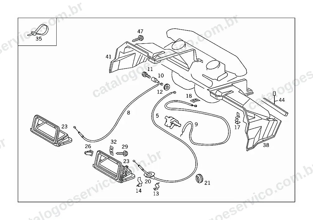 Vista explodida do Catálogo de Peças Mercedes-Benz L 2314 e L 2414 (3)