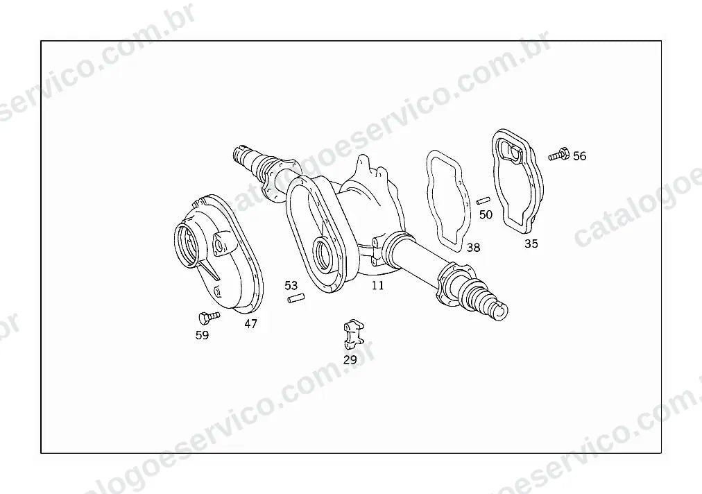 Vista explodida do Catálogo de Peças Mercedes-Benz L 2314 e L 2414 (4)