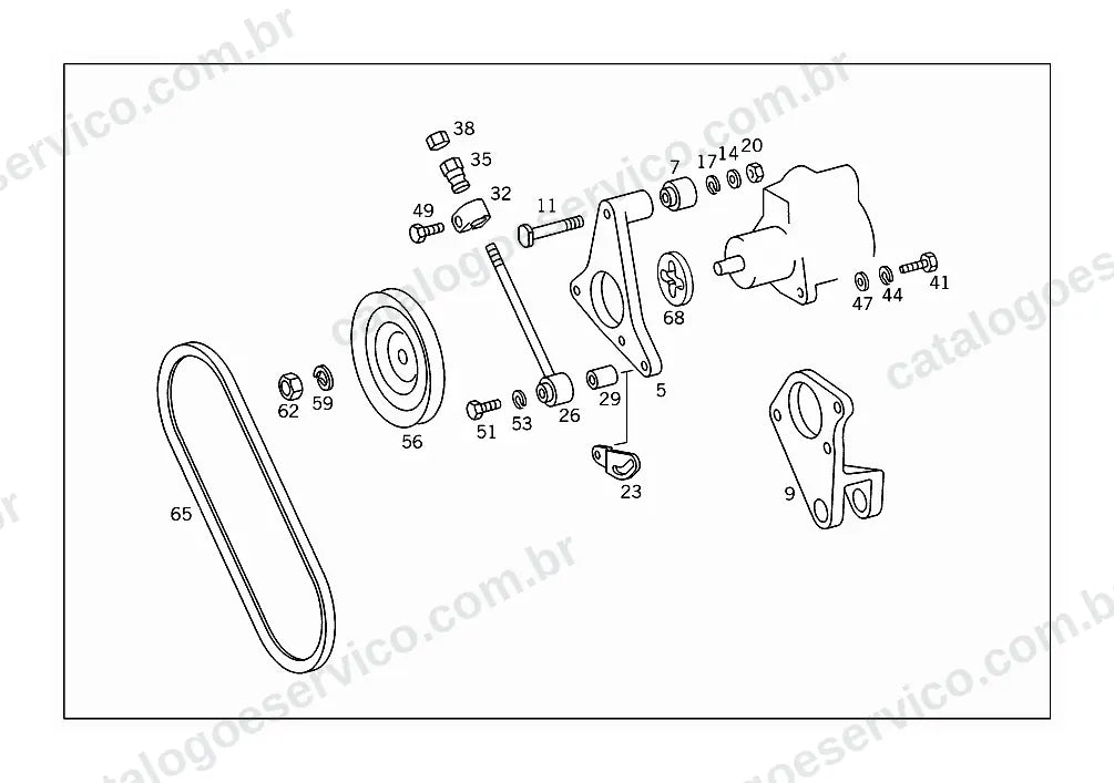 Vista explodida do Catálogo de Peças Mercedes-Benz L 2318 e L 2418 (1)