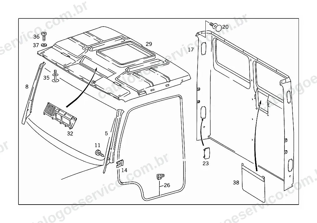 Vista explodida do Catálogo de Peças Mercedes-Benz L 710 (3)