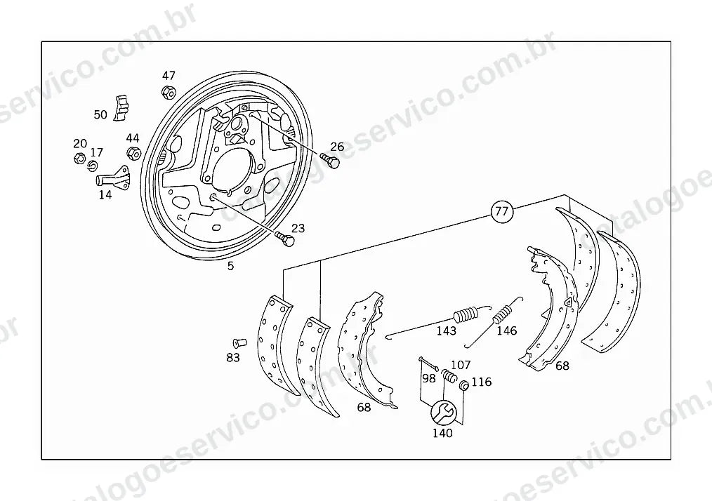 Vista explodida do Catálogo de Peças Mercedes-Benz L 710 (4)