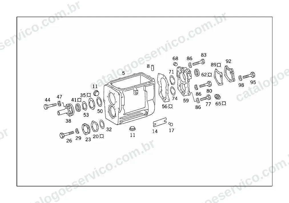 Vista explodida do Catálogo de Peças Mercedes-Benz LA 1215 (versão Argentina) (3)