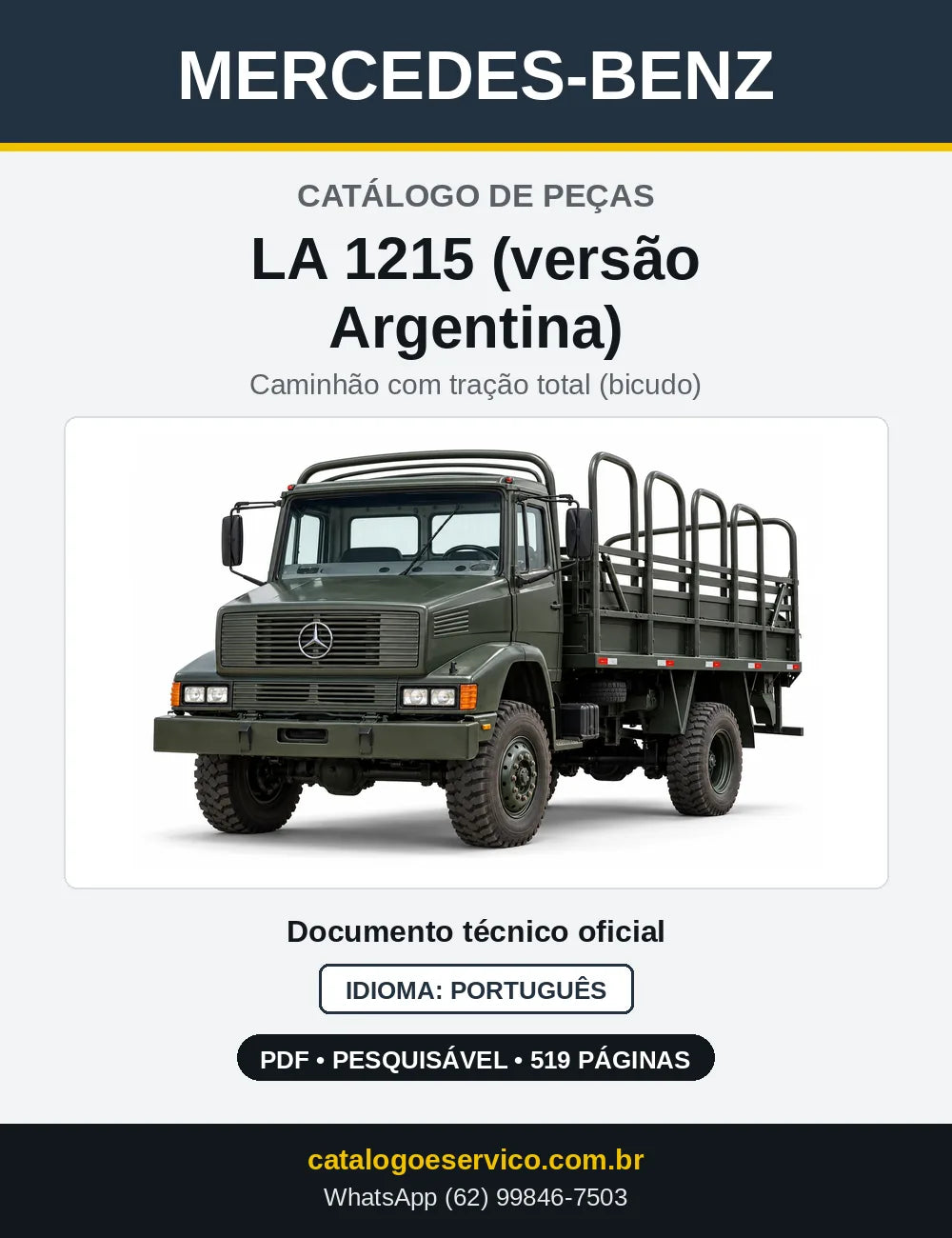 Capa do Catálogo de Peças Mercedes-Benz LA 1215 (versão Argentina)