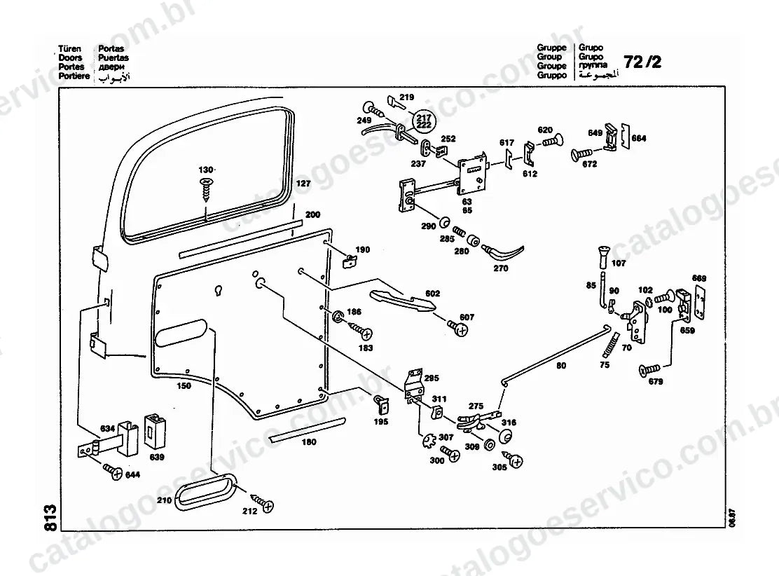 Vista explodida do Catálogo de Peças Mercedes-Benz LA 1313, LA 1314 e LA 1317 (4)