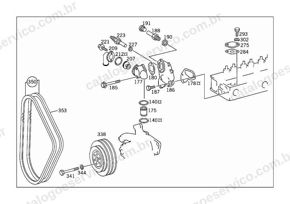 Vista explodida do Catálogo de Peças Mercedes-Benz LA 1418 (1)