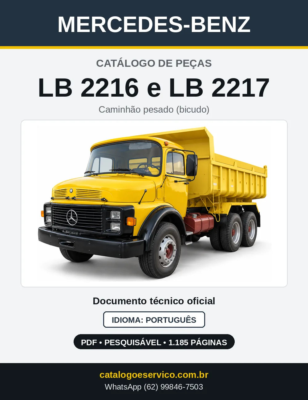 Capa do Catálogo de Peças Mercedes-Benz LB 2216 e LB 2217