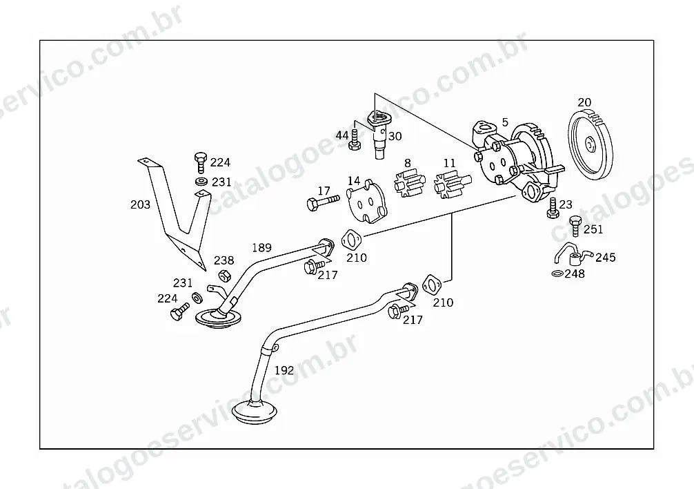 Vista explodida do Catálogo de Peças Mercedes-Benz LB 2325 e LB 2425 (1)
