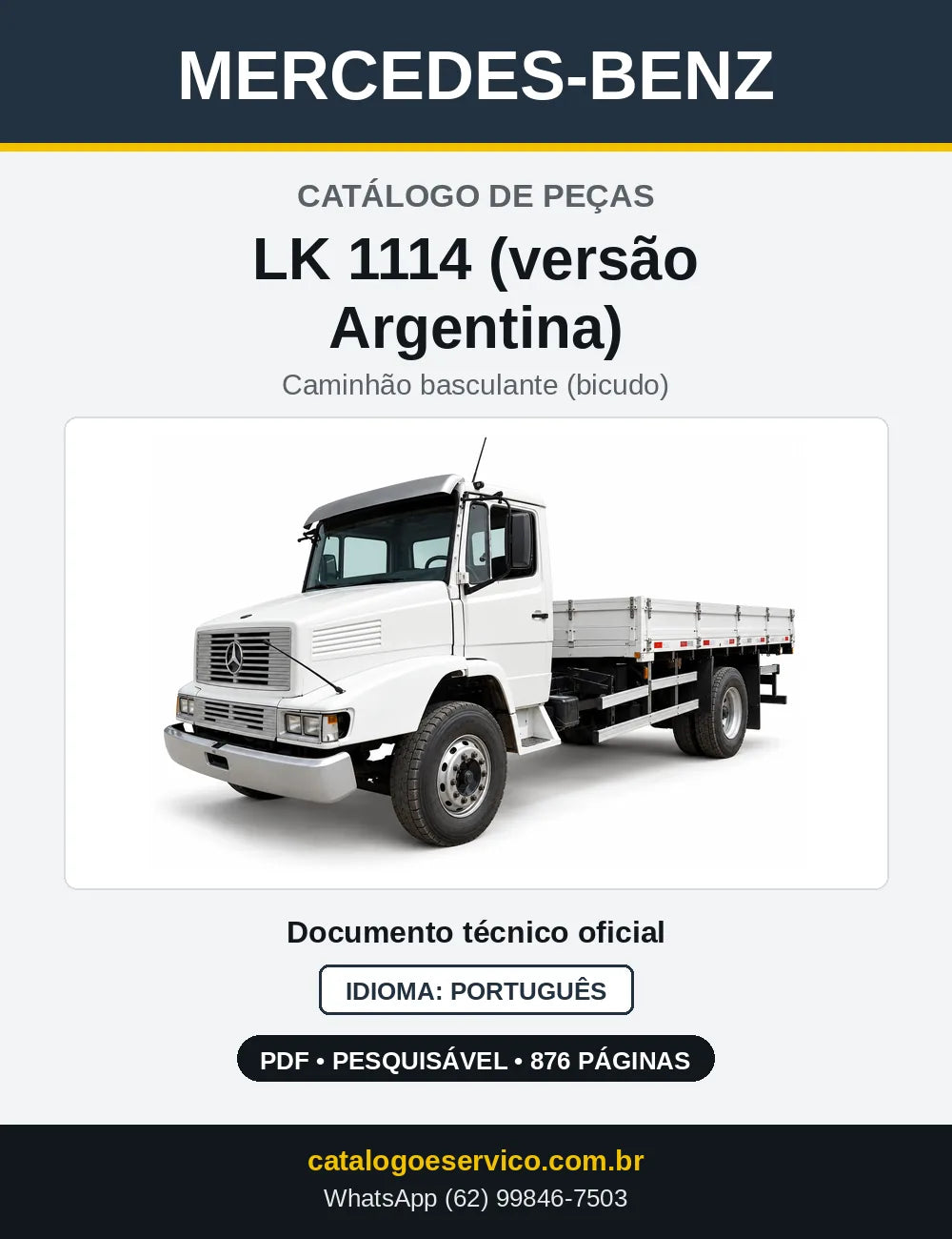 Capa do Catálogo de Peças Mercedes-Benz LK 1114 (versão Argentina)