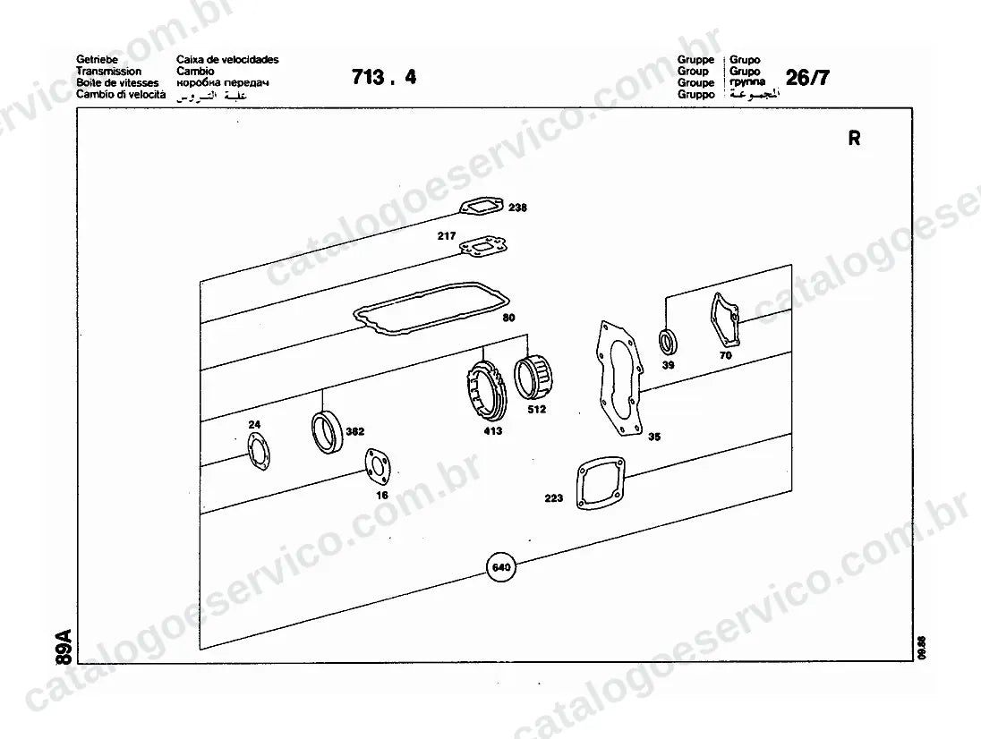 Vista explodida do Catálogo de Peças Mercedes-Benz LK 1313, LK 1314 e LK 1316 (2)