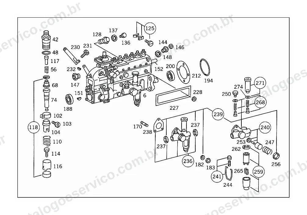 Vista explodida do Catálogo de Peças Mercedes-Benz LK 1316, LK 1317 e LK 1318 (1)