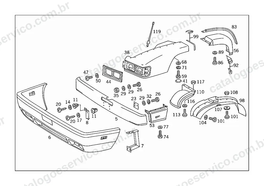 Vista explodida do Catálogo de Peças Mercedes-Benz LK 1418 (3)