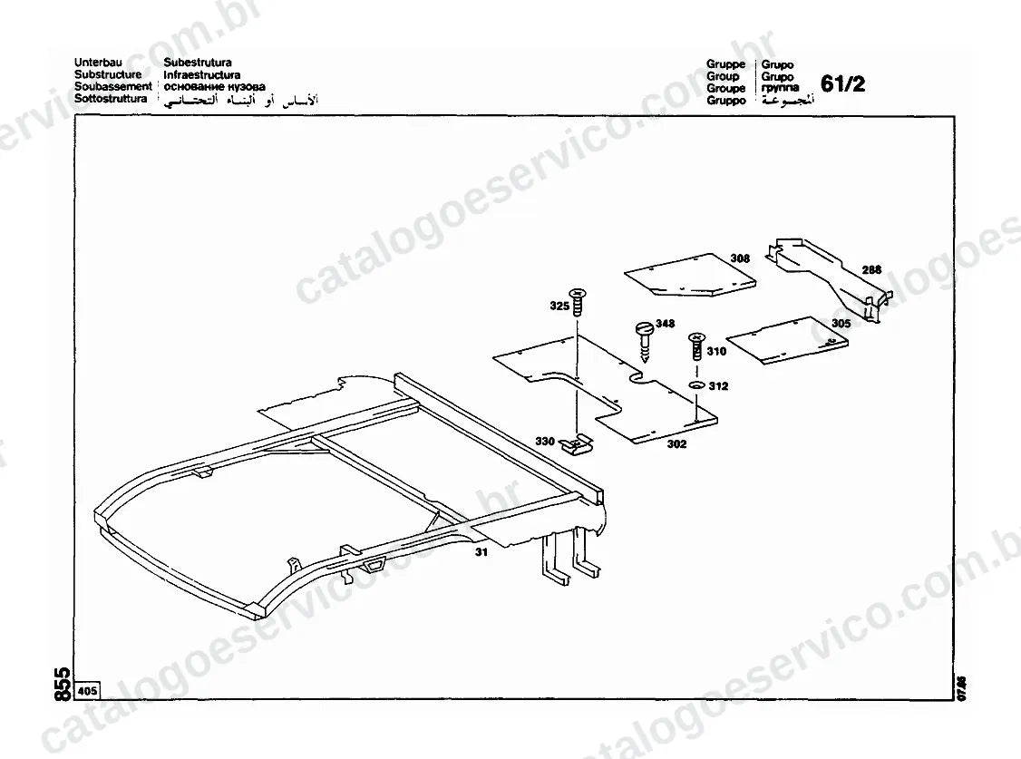 Vista explodida do Catálogo de Peças Mercedes-Benz LK 1514 (versão Argentina) (2)