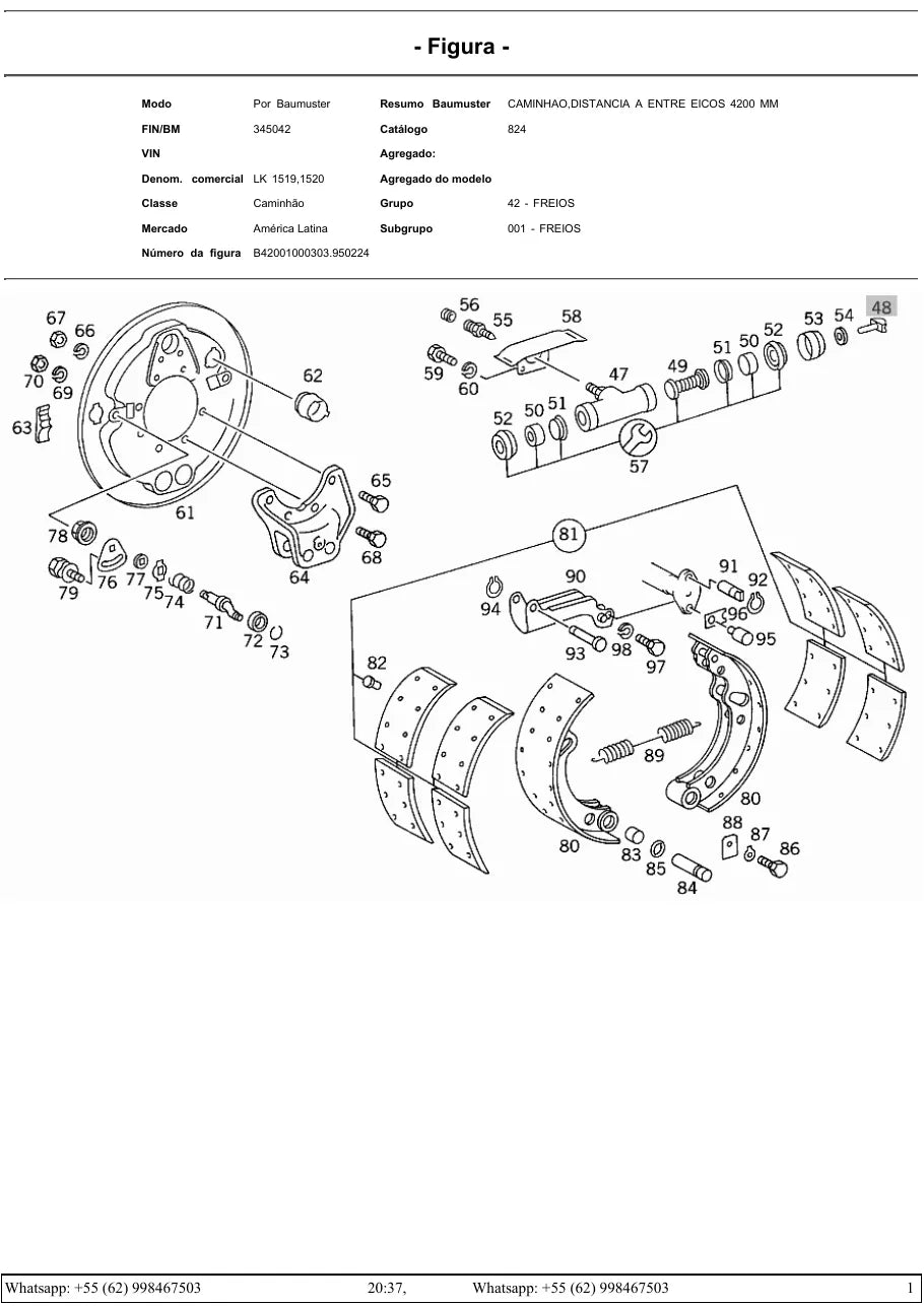 Catálogo de Peças Mercedes-Benz LK 1519 e LK 1520 — página interna 1