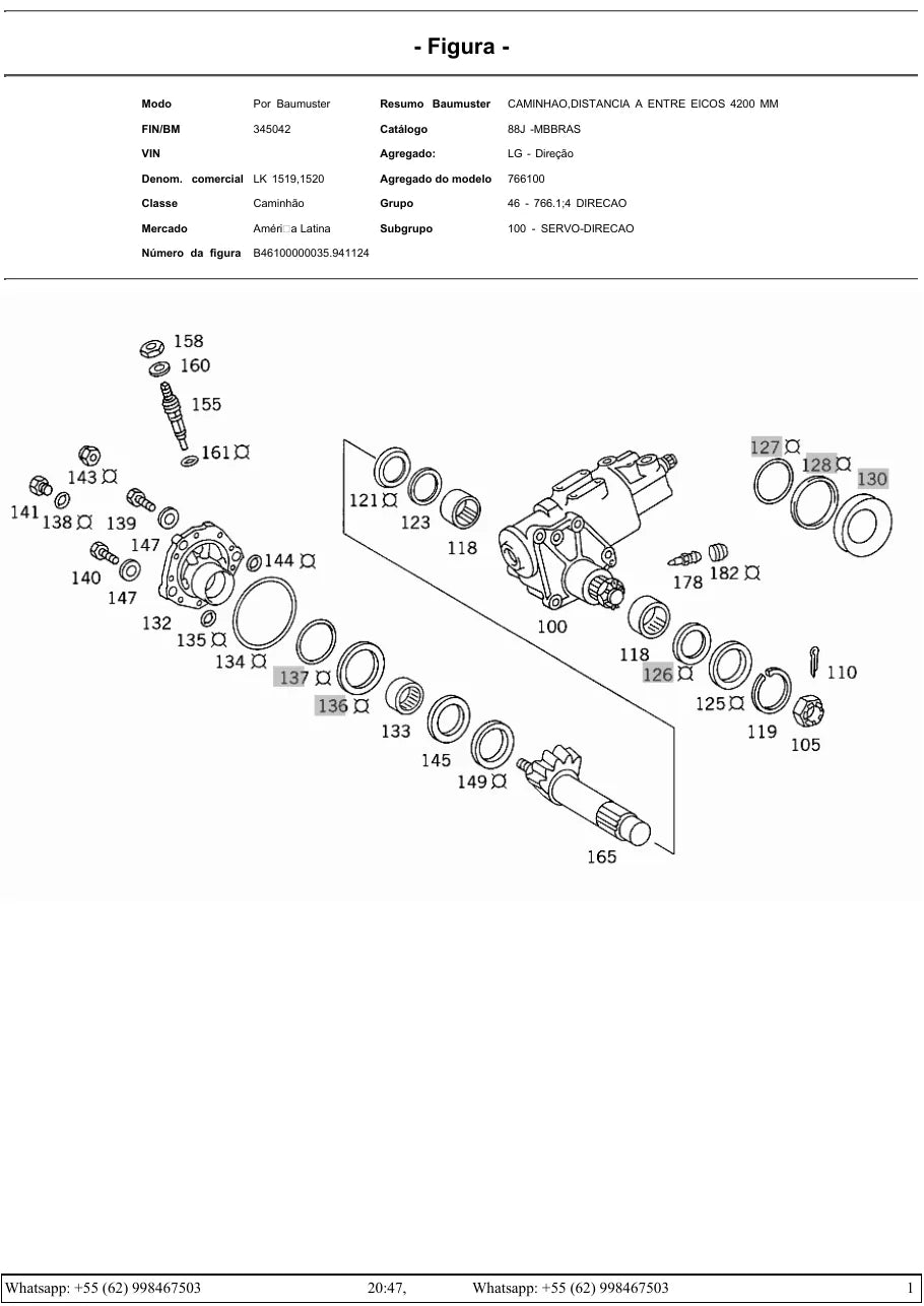 Catálogo de Peças Mercedes-Benz LK 1519 e LK 1520 — página interna 3