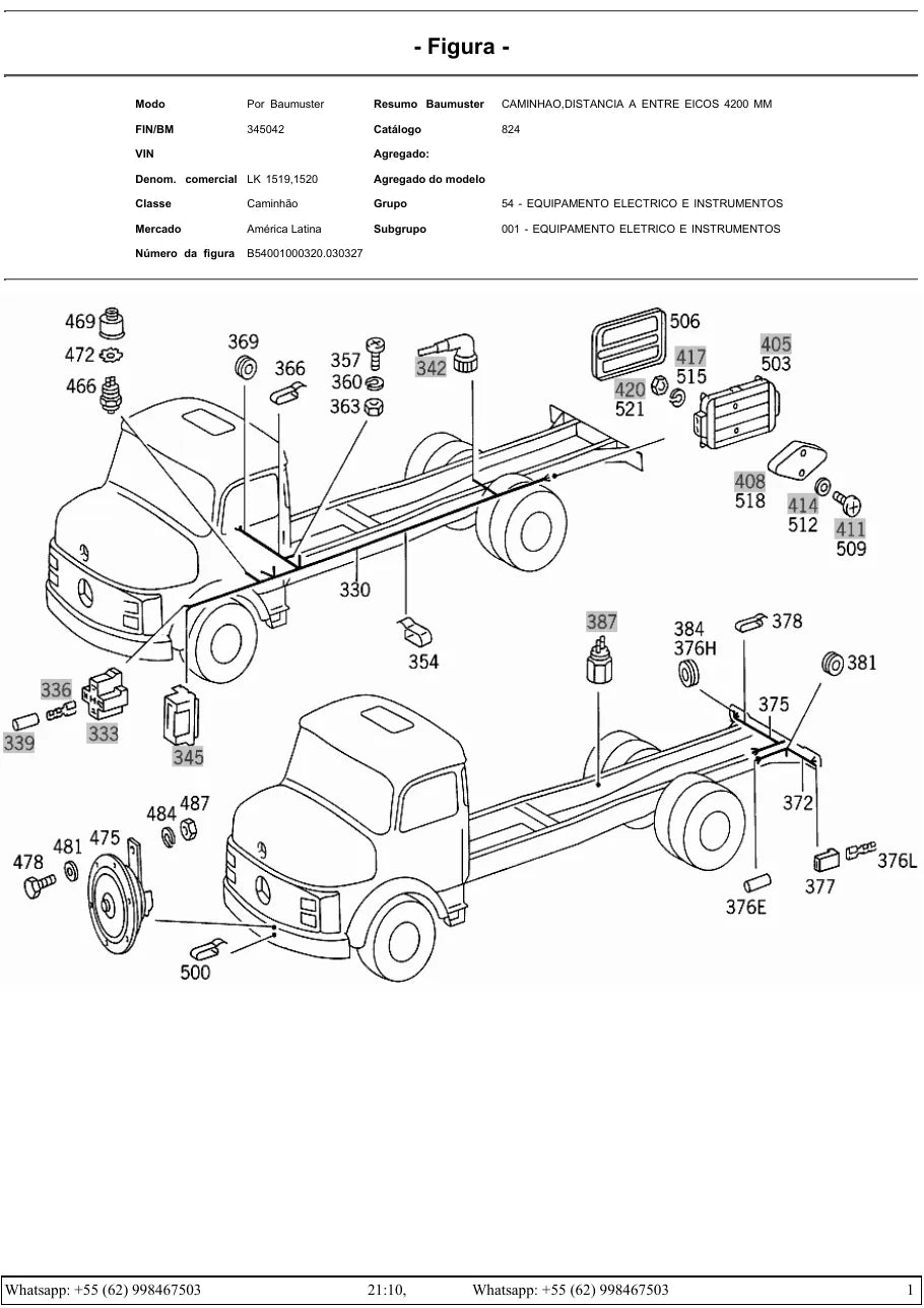 Catálogo de Peças Mercedes-Benz LK 1519 e LK 1520 — página interna 4