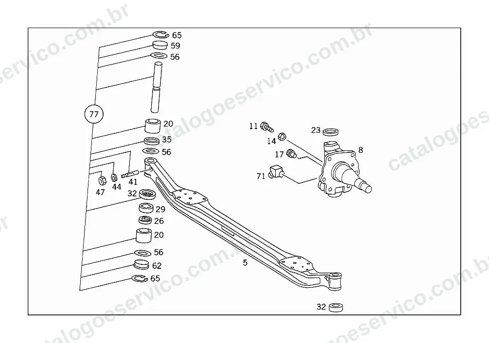 Vista explodida do Catálogo de Peças Mercedes-Benz LK 2325 e LK 2425 (4)