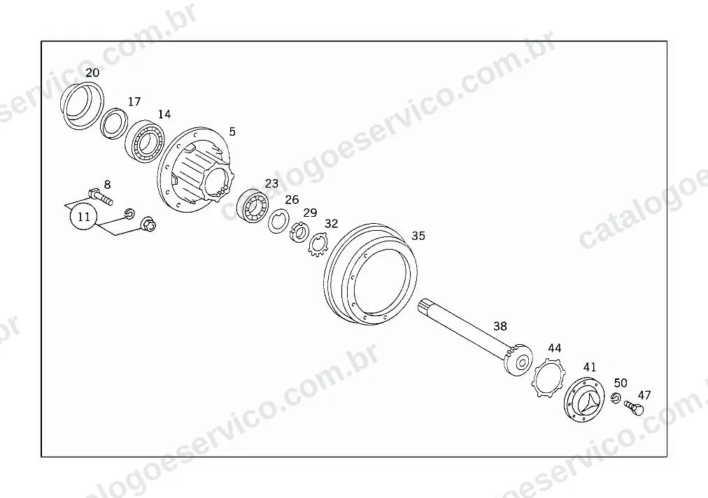 Vista explodida do Catálogo de Peças Mercedes-Benz LK 2420 (4)