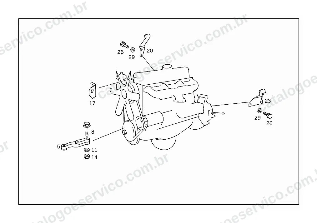 Vista explodida do Catálogo de Peças Mercedes-Benz LO 1114 (versão Argentina) (1)