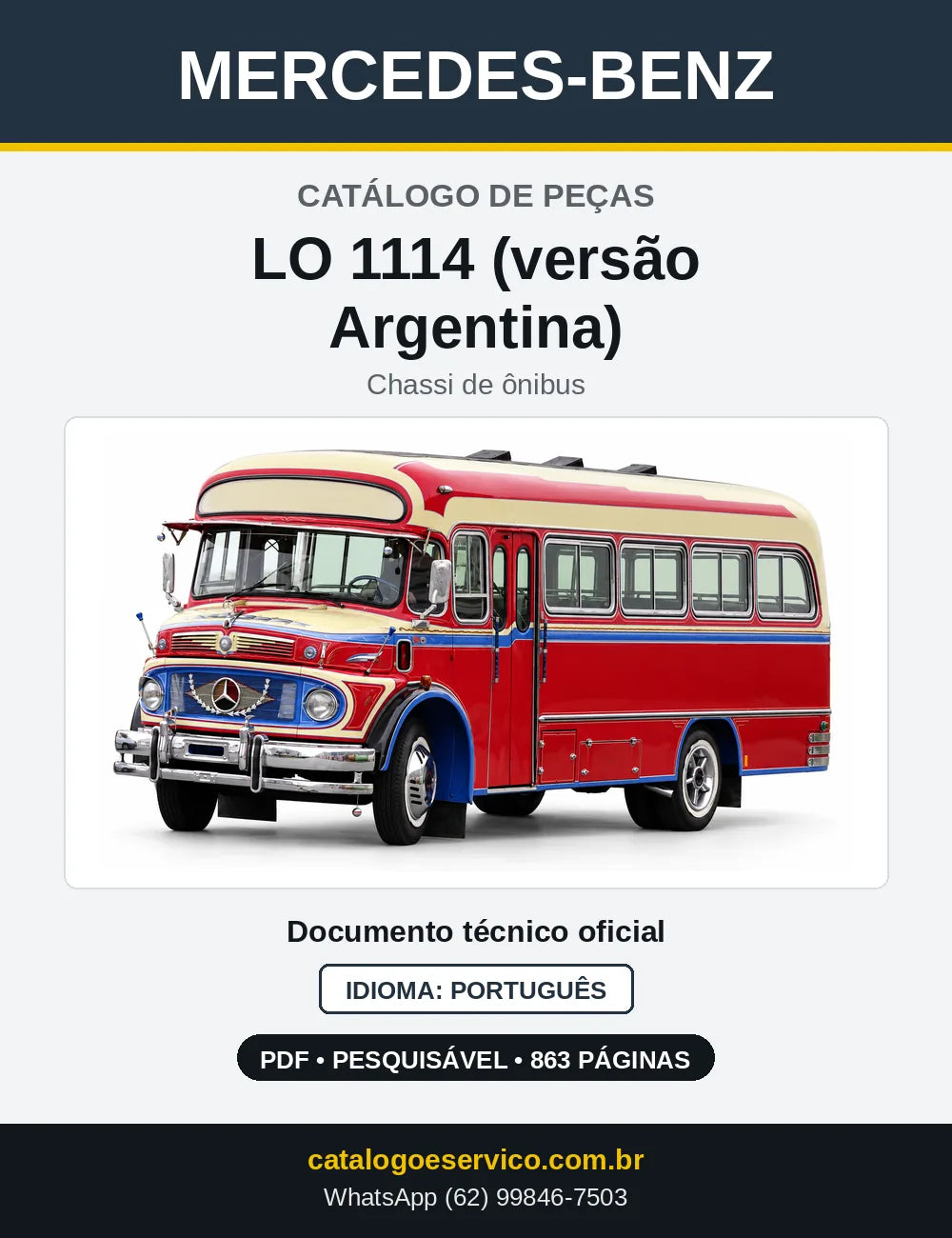 Capa do Catálogo de Peças Mercedes-Benz LO 1114 (versão Argentina)