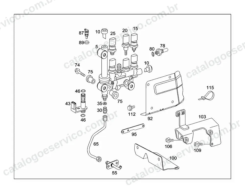 Vista explodida do Catálogo de Peças Mercedes-Benz LO 915 E (1)