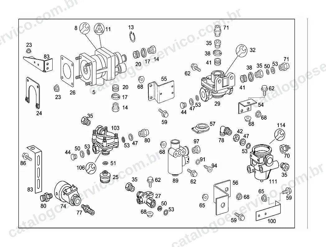 Vista explodida do Catálogo de Peças Mercedes-Benz LO 915 E (4)