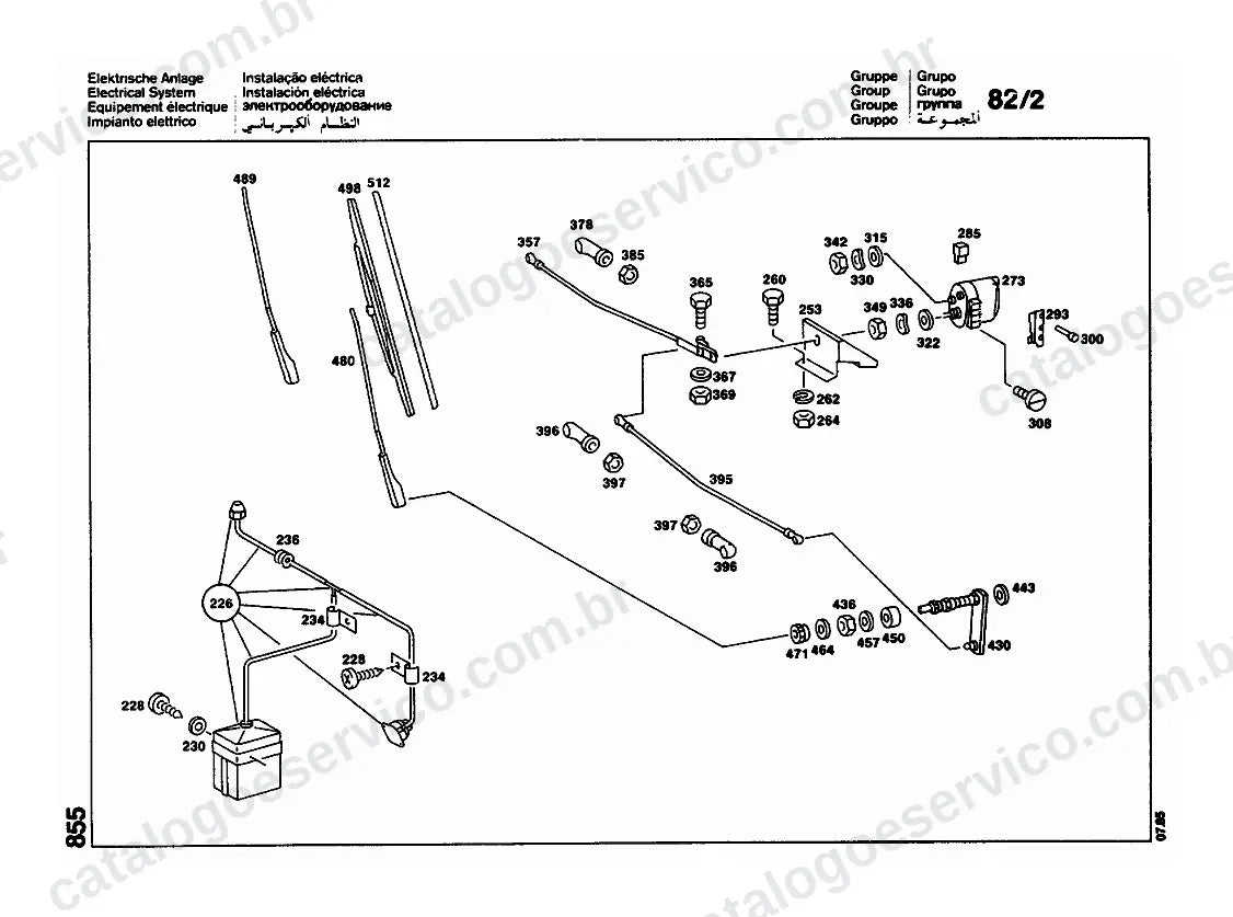 Vista explodida do Catálogo de Peças Mercedes-Benz LS 1114 (versão Argentina) (2)