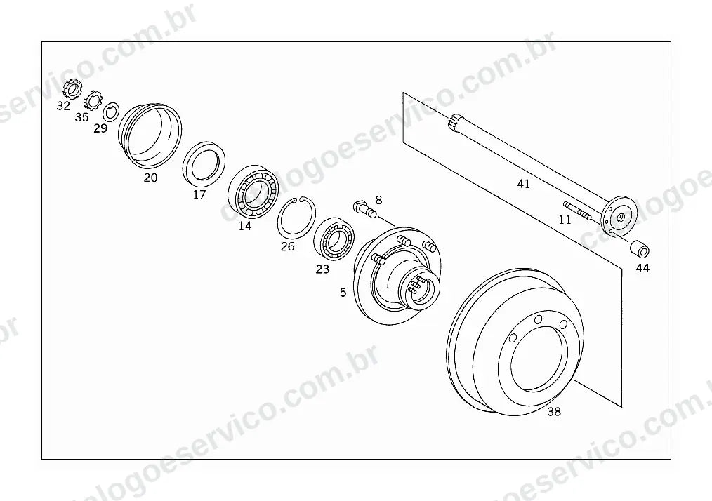 Vista explodida do Catálogo de Peças Mercedes-Benz LS 1114 (versão Argentina) (3)