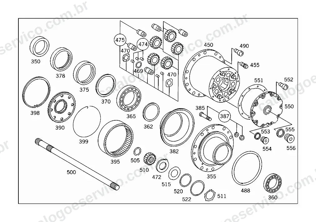 Vista explodida do Catálogo de Peças Mercedes-Benz LS 1630 (4)