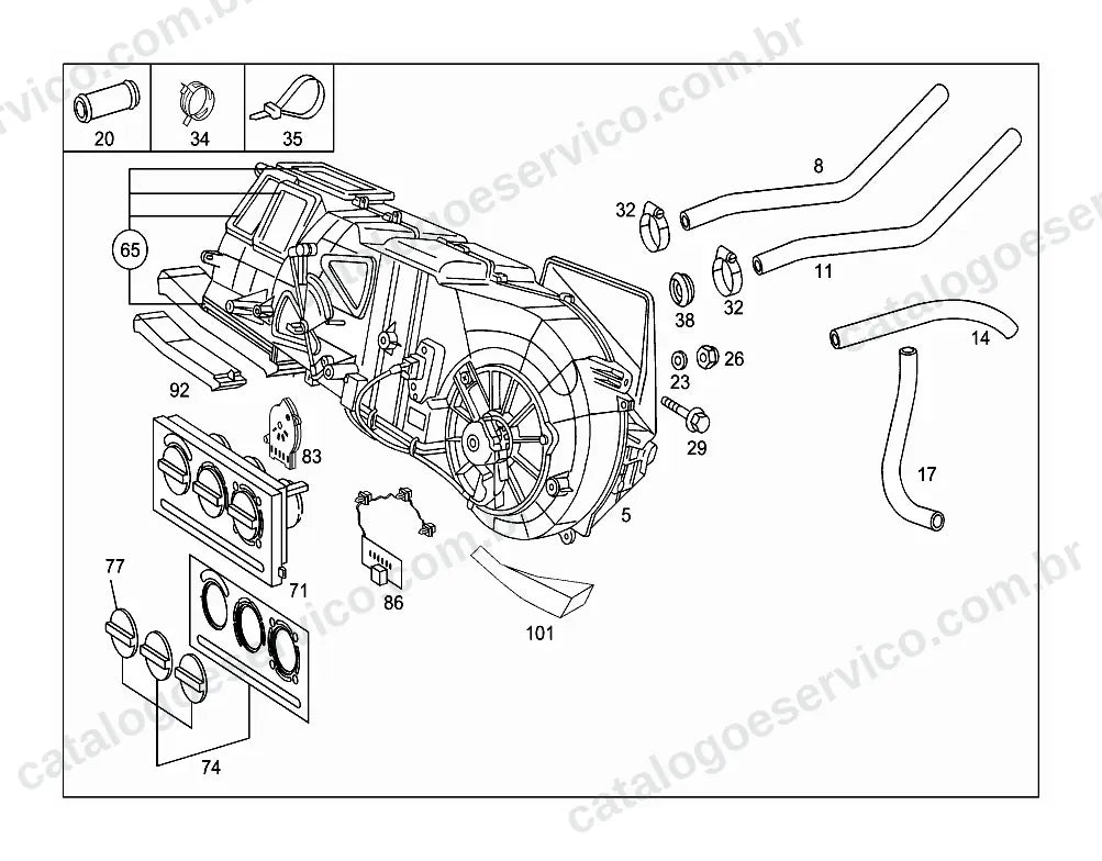 Vista explodida do Catálogo de Peças Mercedes-Benz LS 2638 (4)