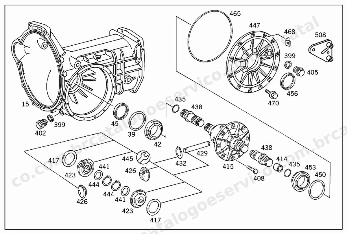 Vista explodida 3 do Catálogo de Peças Mercedes-Benz MB 180, MB 160 e MB 140