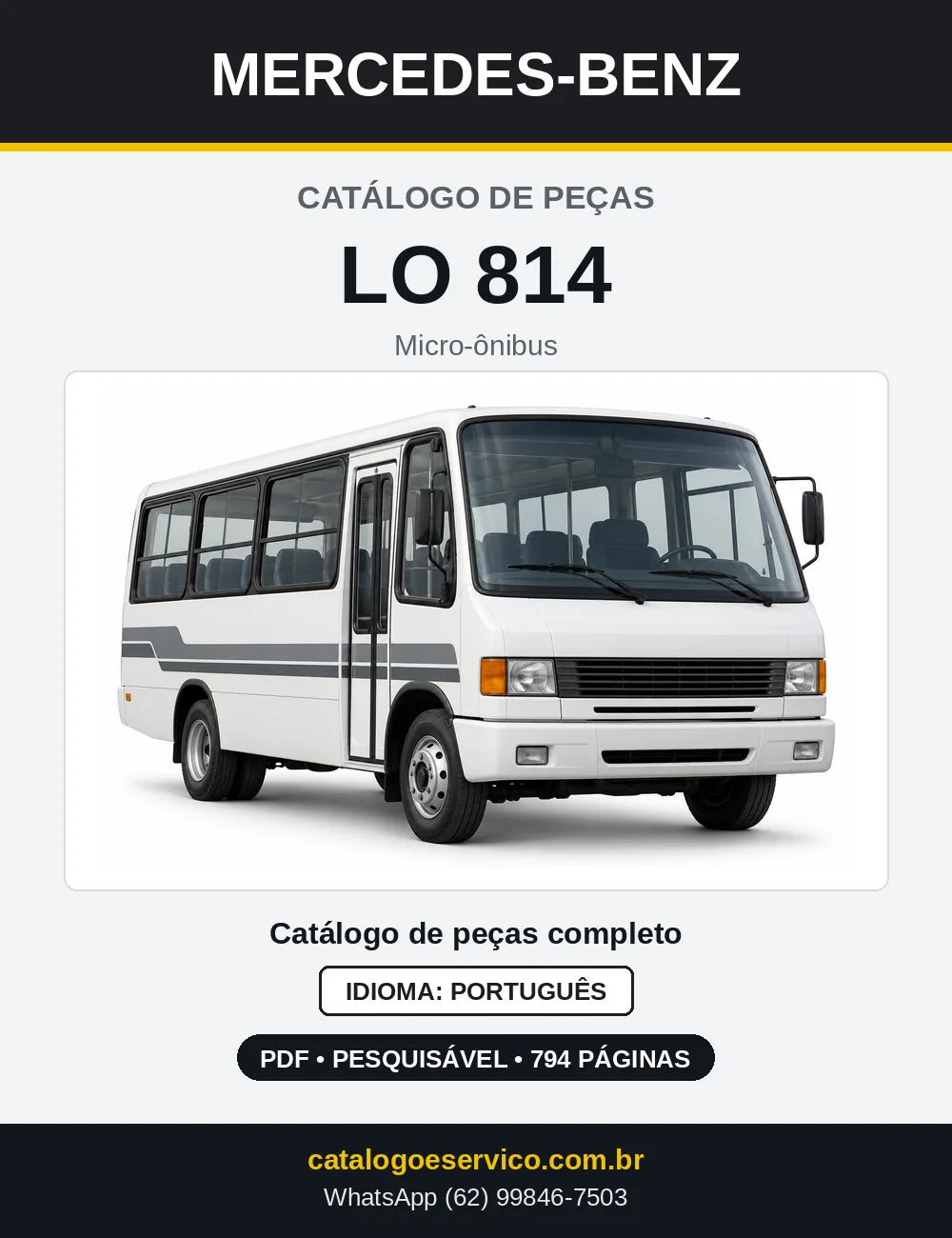 Capa do Catálogo de Peças Mercedes-Benz LO 814 em PDF