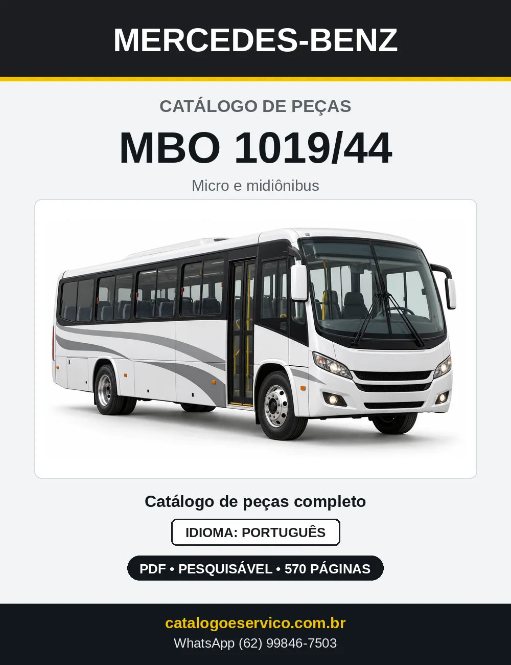 Capa do Catálogo de Peças Mercedes-Benz MBO 1019/44 em PDF