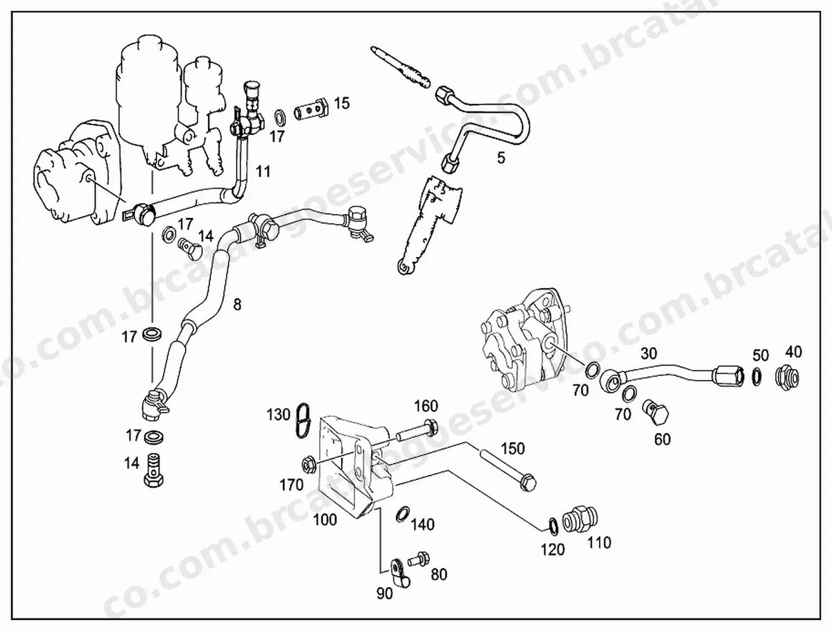 Vista explodida 4 do Catálogo de Peças Mercedes-Benz MBO 1019