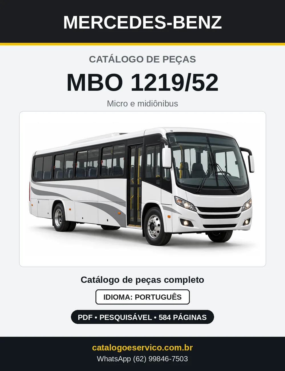 Capa do Catálogo de Peças Mercedes-Benz MBO 1219/52 em PDF