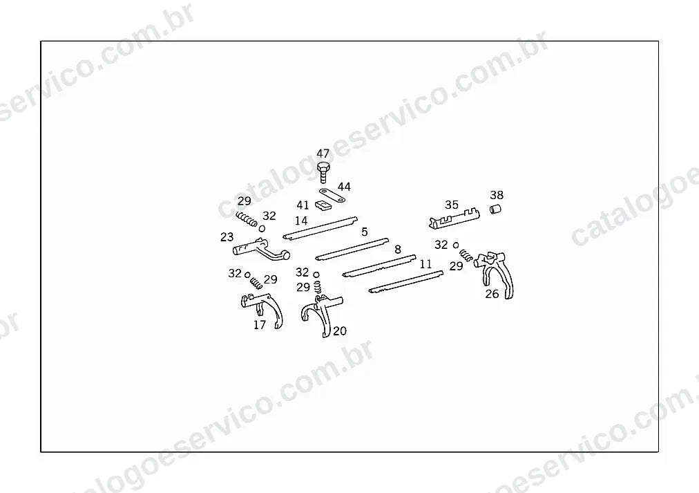 Vista explodida do Catálogo de Peças Mercedes-Benz OC 1214 (versão Argentina) (2)