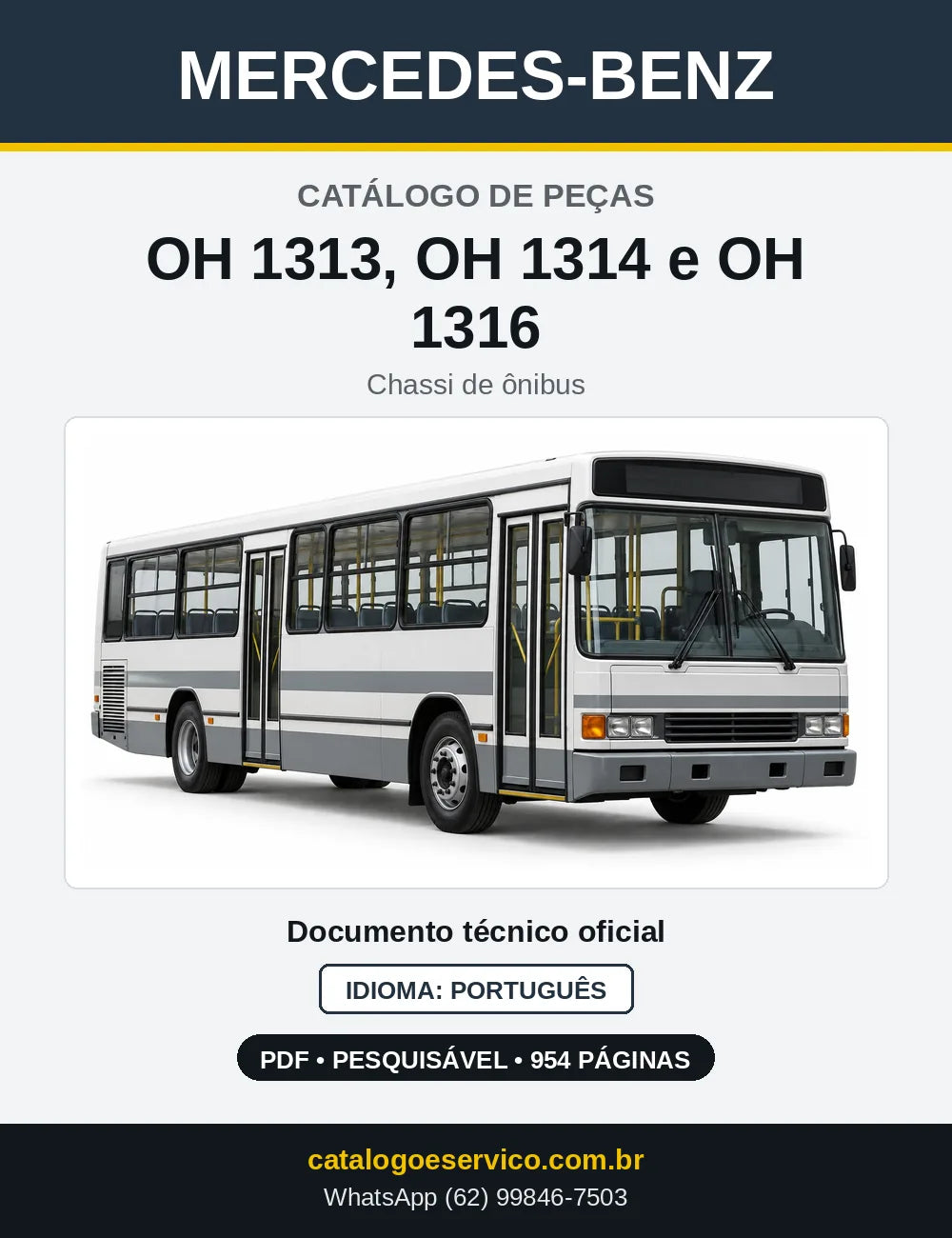 Capa do Catálogo de Peças Mercedes-Benz OH 1313, OH 1314 e OH 1316