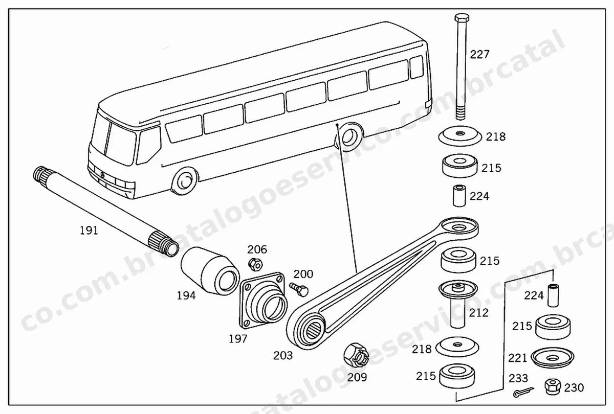 Vista explodida 2 do Catálogo de Peças Mercedes-Benz O 370