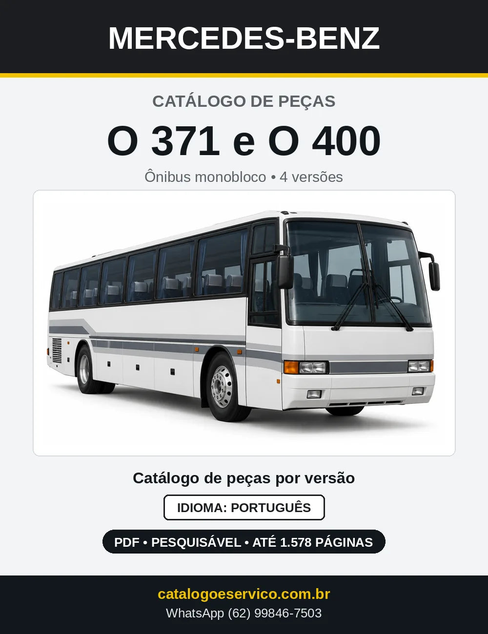 Capa do Catálogo de Peças Mercedes-Benz O 371 e O 400 em PDF
