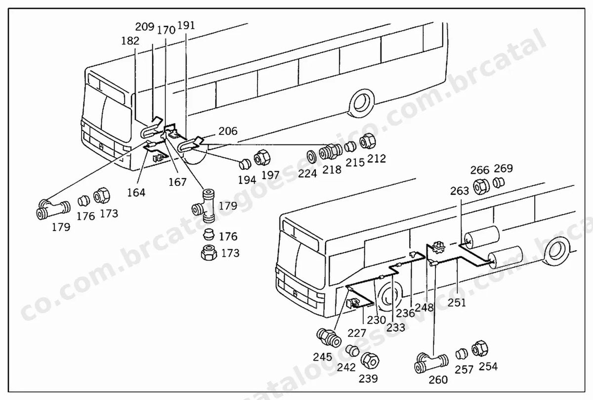 Vista explodida 2 do Catálogo de Peças Mercedes-Benz O 371 UL