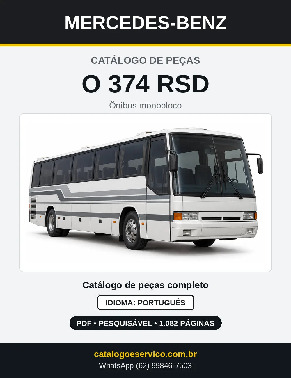Capa do Catálogo de Peças Mercedes-Benz O 374 RSD em PDF