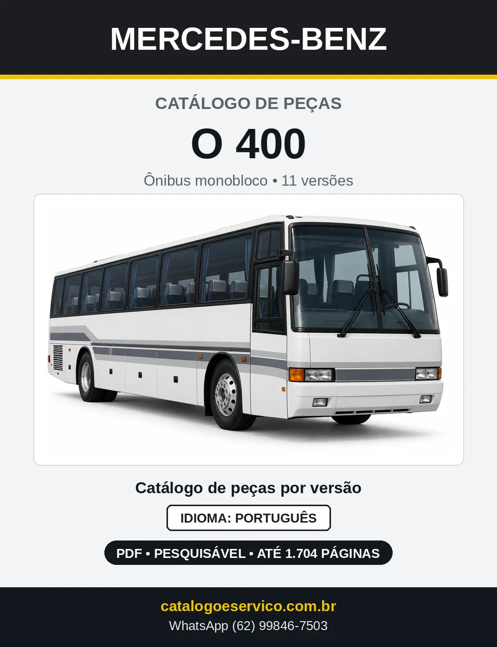 Capa do Catálogo de Peças Mercedes-Benz O 400 em PDF