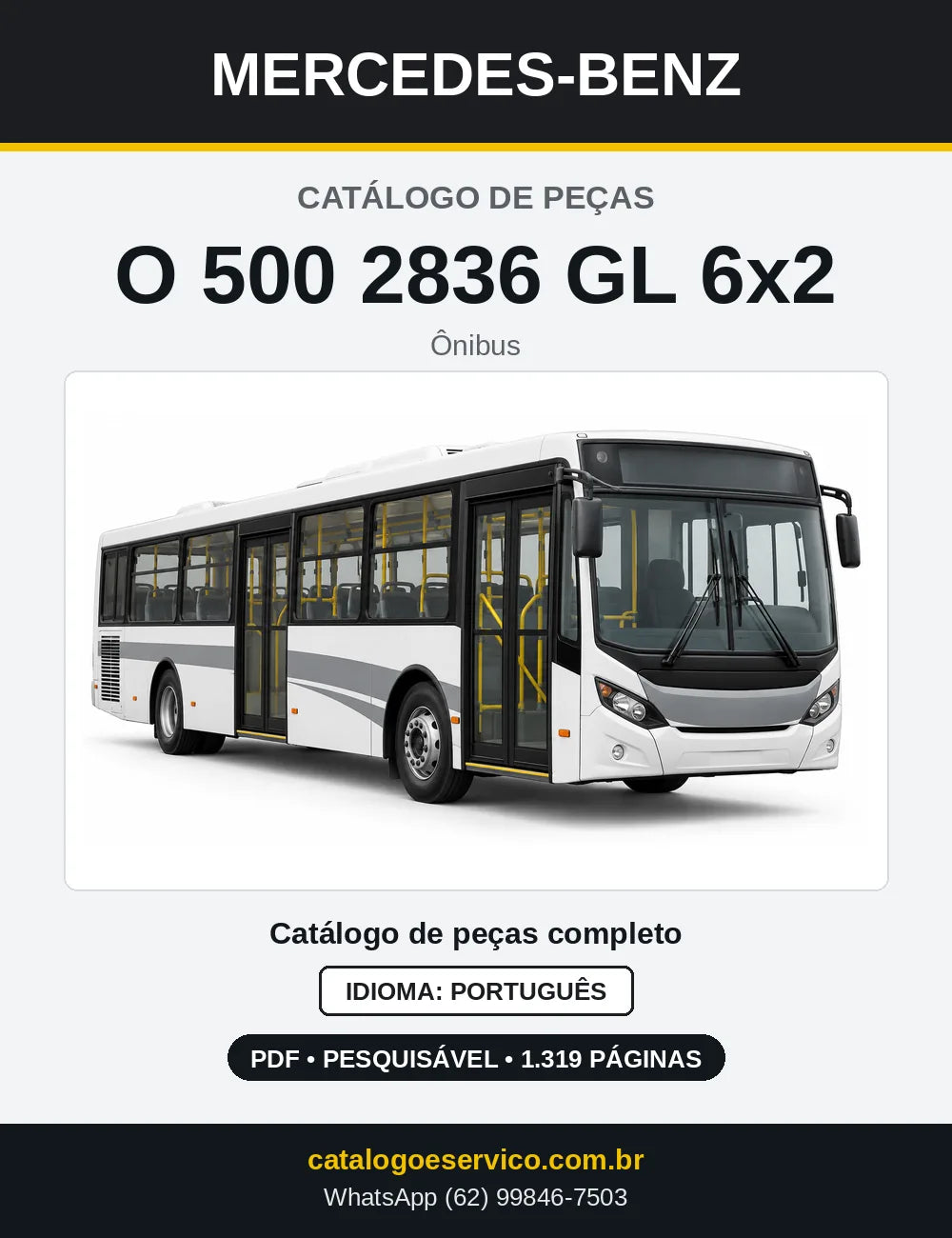 Capa do Catálogo de Peças Mercedes-Benz O 500 2836 GL 6x2 em PDF