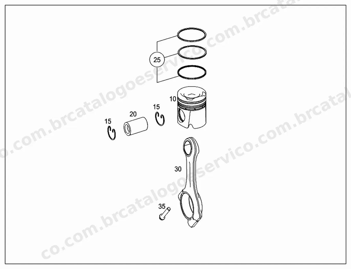 Vista explodida 2 do Catálogo de Peças Mercedes-Benz O 500 2836 GLE