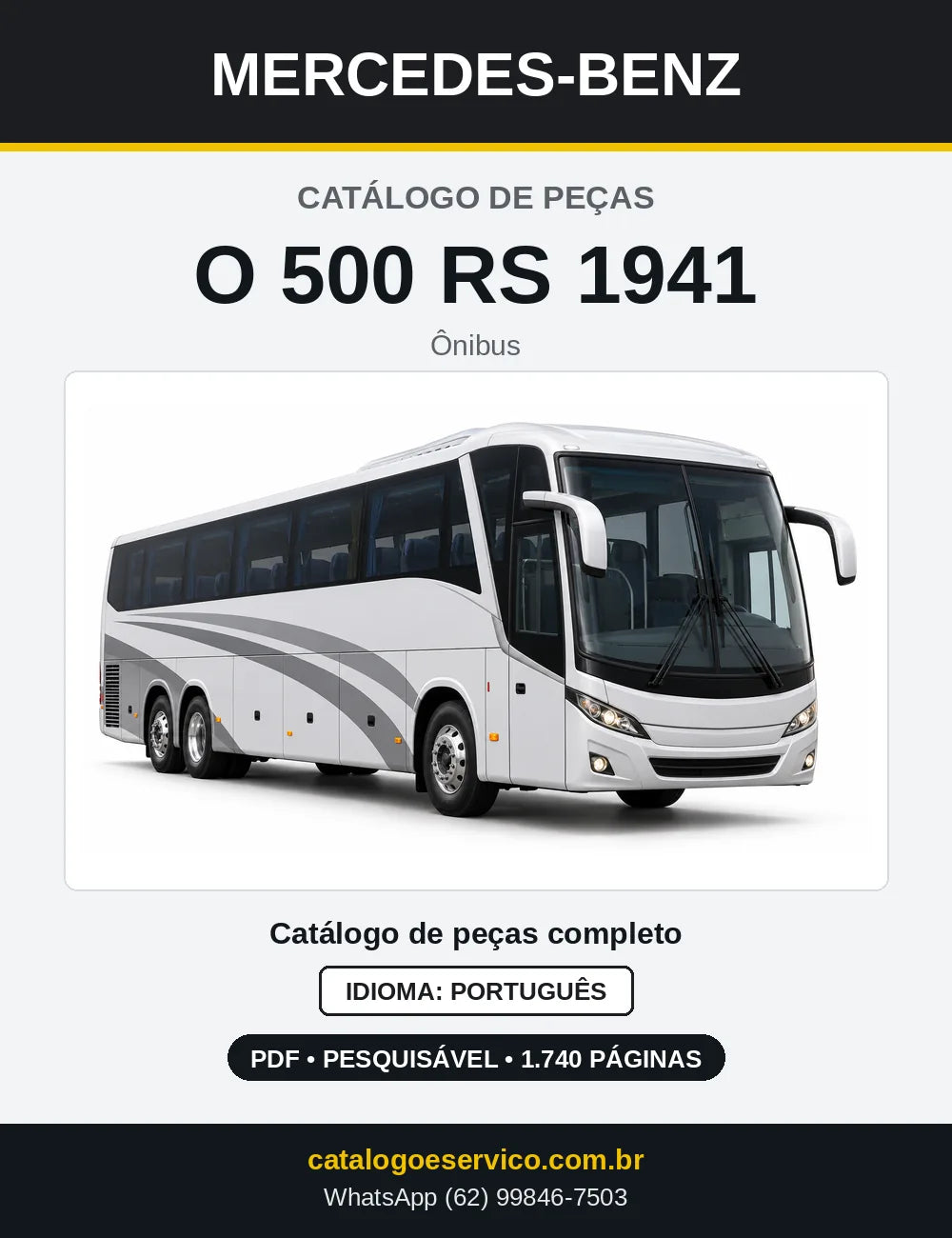 Capa do Catálogo de Peças Mercedes-Benz O 500 RS 1941 em PDF