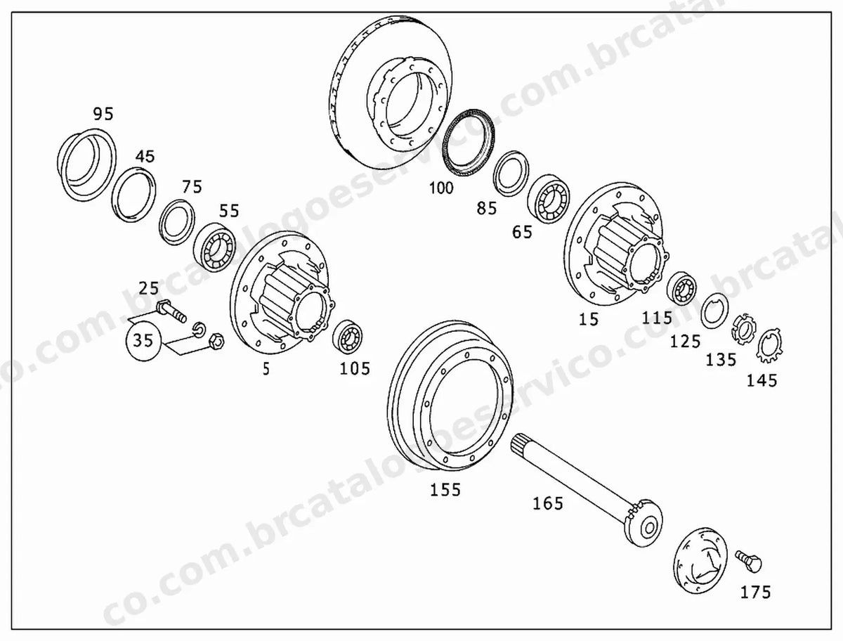 Vista explodida 4 do Catálogo de Peças Mercedes-Benz O 500 U 1725/59
