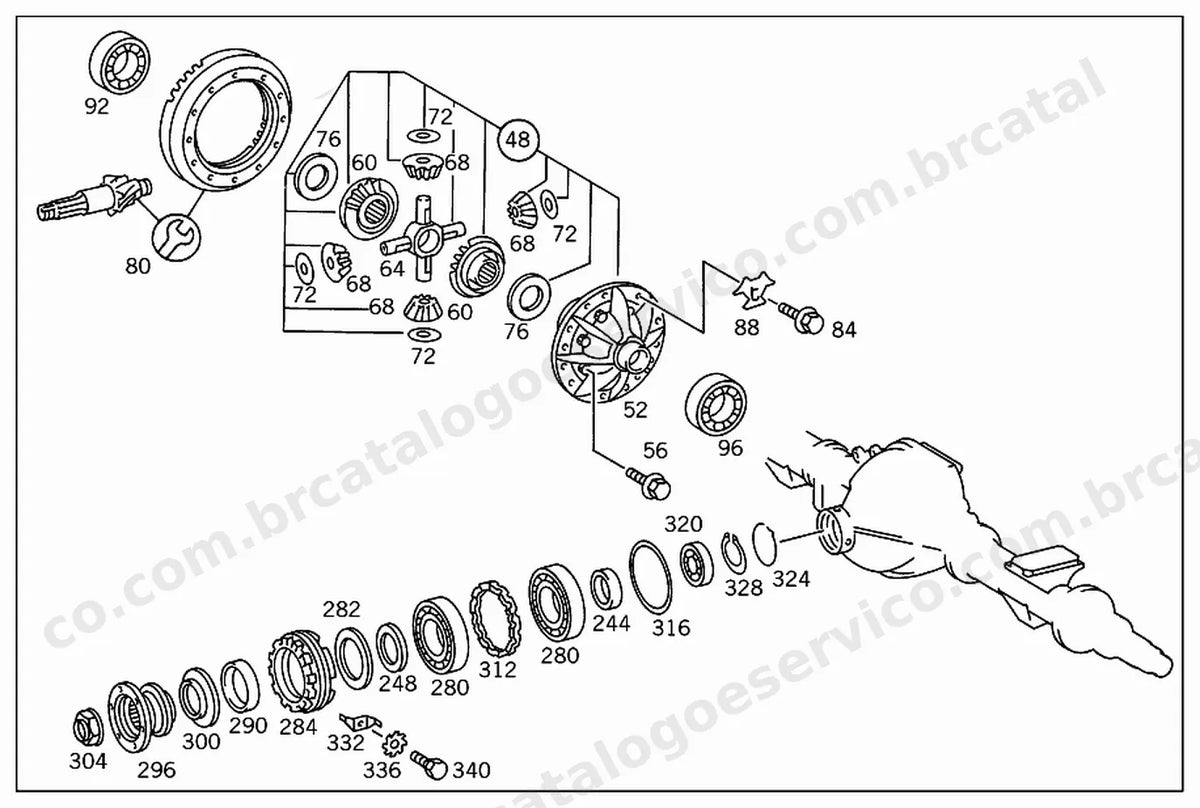 Vista explodida 2 do Catálogo de Peças Mercedes-Benz OC 1214