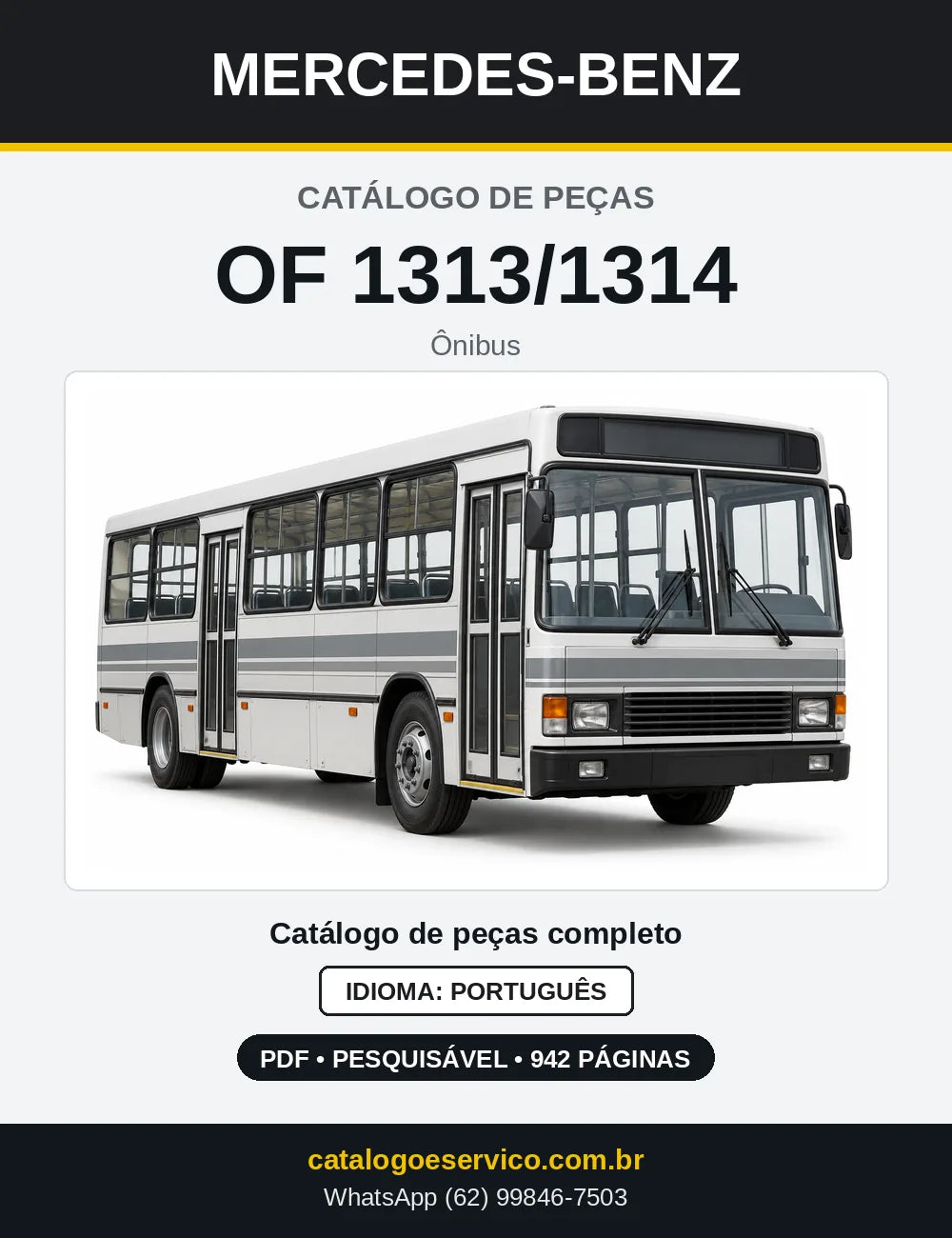 Capa do Catálogo de Peças Mercedes-Benz OF 1313/1314 em PDF